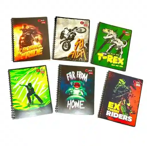Cuaderno Argollado 80 Hojas Cuadriculado Qnota Diseños Surtidos Para Hombre