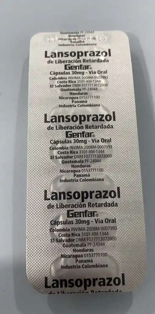 Lansoprazol De 30mg Por 7 Capsulas Genfar.