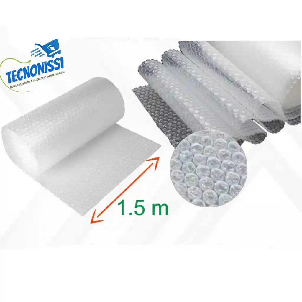 Plastico Papel Burbuja De 1.50cm De Ancho X 1mt De Largo