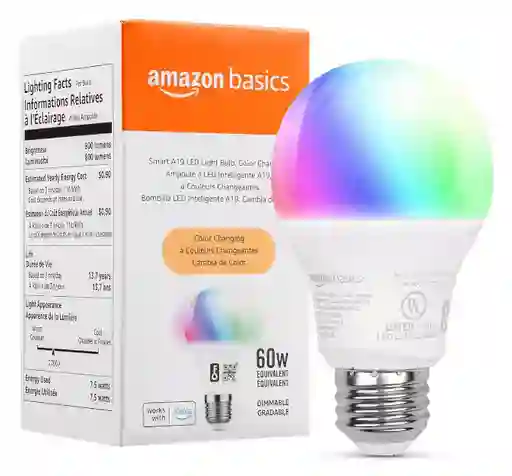 Amazon Bombillo Inteligente Basics Luz Led Multicolor Alexa