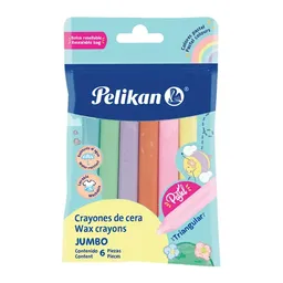 Crayones De Cera Jumbo Colores Pastel X 6 Pelikan