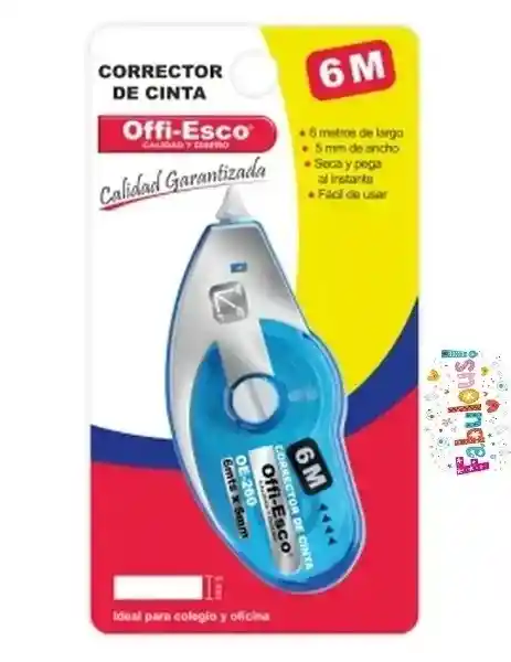 Corrector De Cinta 6 Mt X 5mm Offi Esco Oe-260