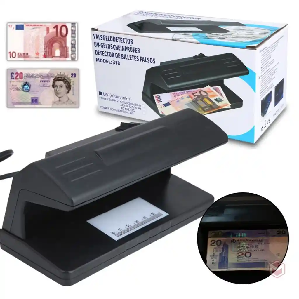 Maquina Chequeador Detector Probador Revisar Billetes Dinero Falsos 318