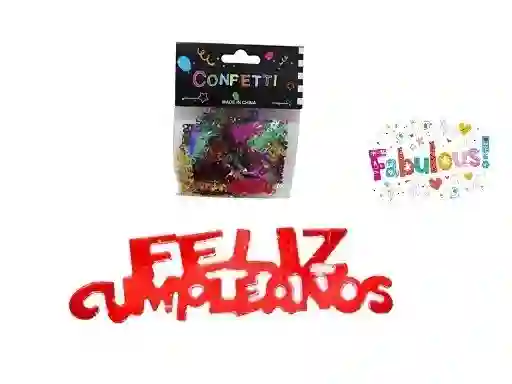 Confeti Metalizado Feliz Cumpleaños Multicolor