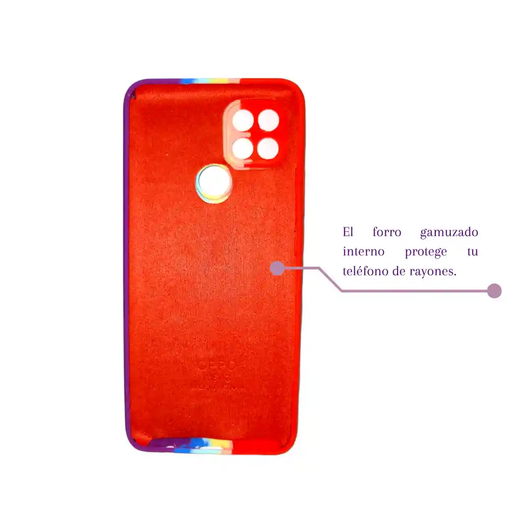 Silicone Case Para Oppo A15 4g Arcoiris