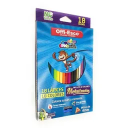 Colores Offi Esco Inkreible Triangular Mina 4 Mm X 18 Colores Oe-141 Incluye 6 Colores Metalizados