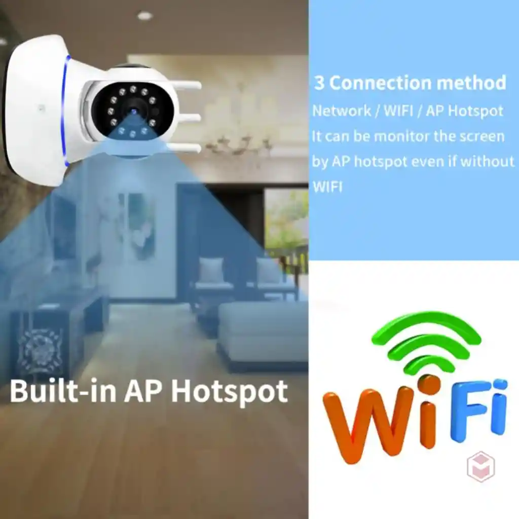 Camara Robotica Inalambrica Wifi Inteligente Bebe 3 Antenas V380