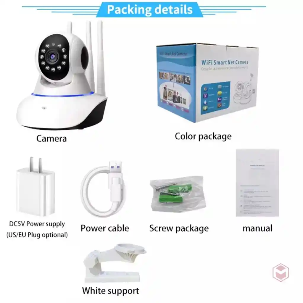 Camara Robotica Inalambrica Wifi Inteligente Bebe 3 Antenas V380
