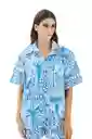 Camisa Calypso Aires Azul S Mercedes Campuzano