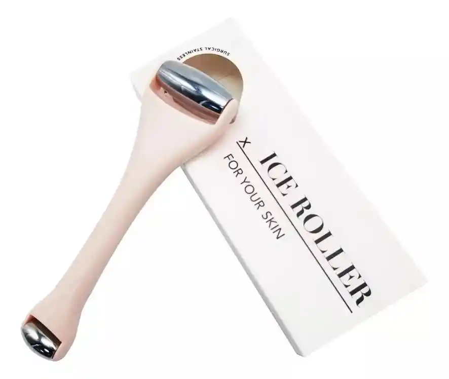 Rodillo Metálico Doble Para Masaje Facial: Terapia Ice Roller