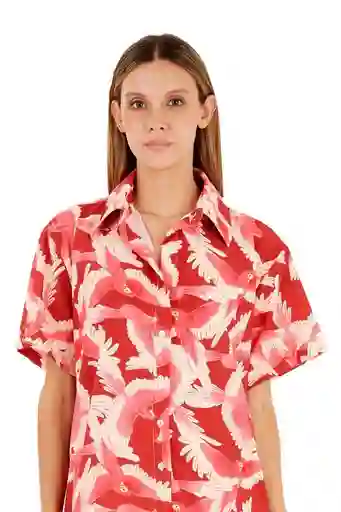 Camisa Alexa Estampado Rojo M Mercedes Campuzano