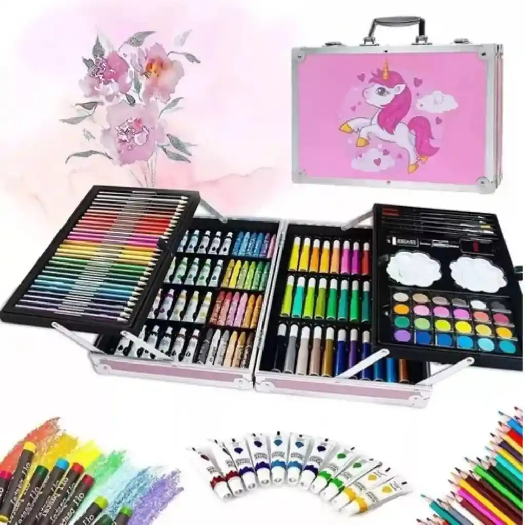 Set De Arte Profesional Dibujo Color Marcadores Teker 145pcs