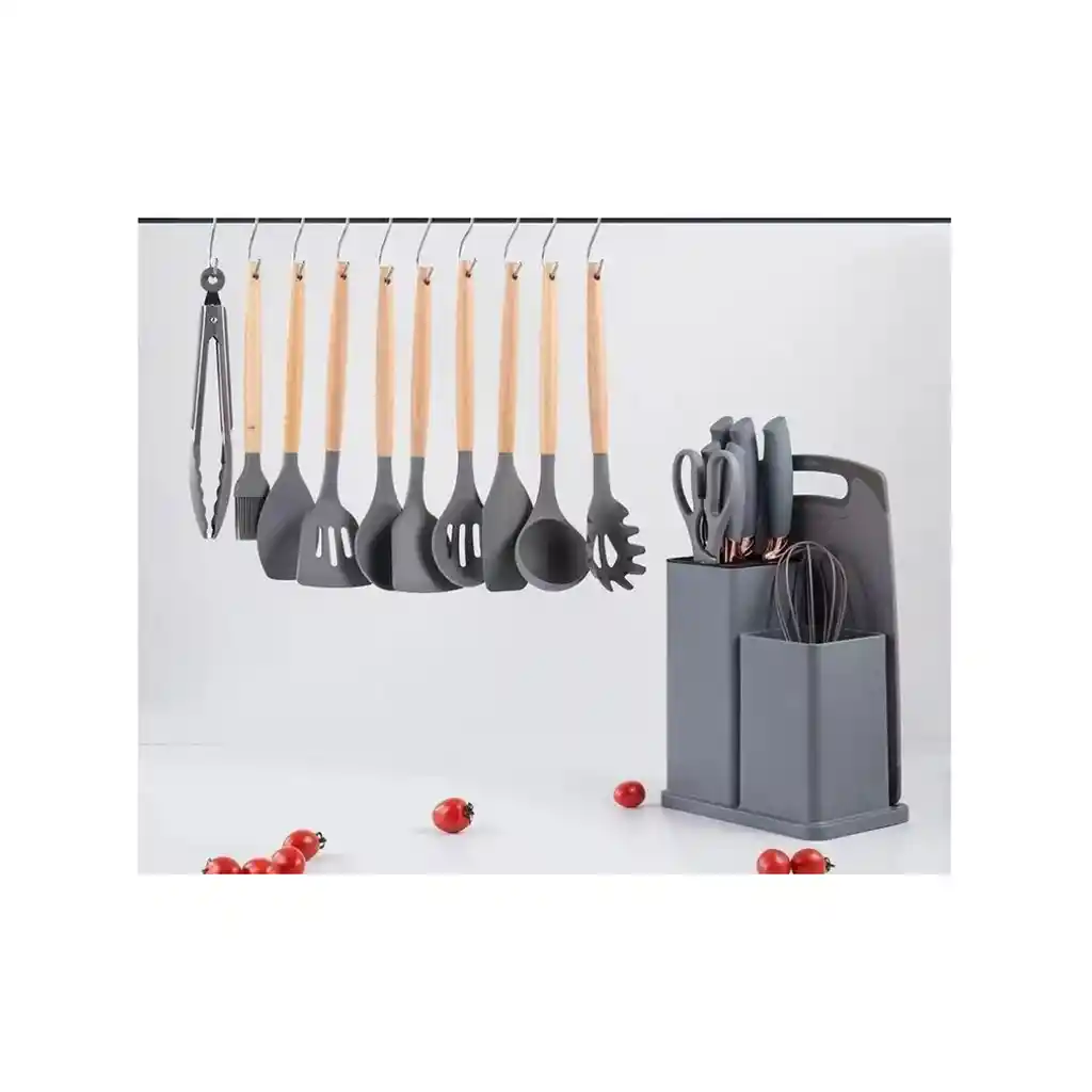 Set De 19 Utensilios De Cocina Silicona Resistente Al Calor