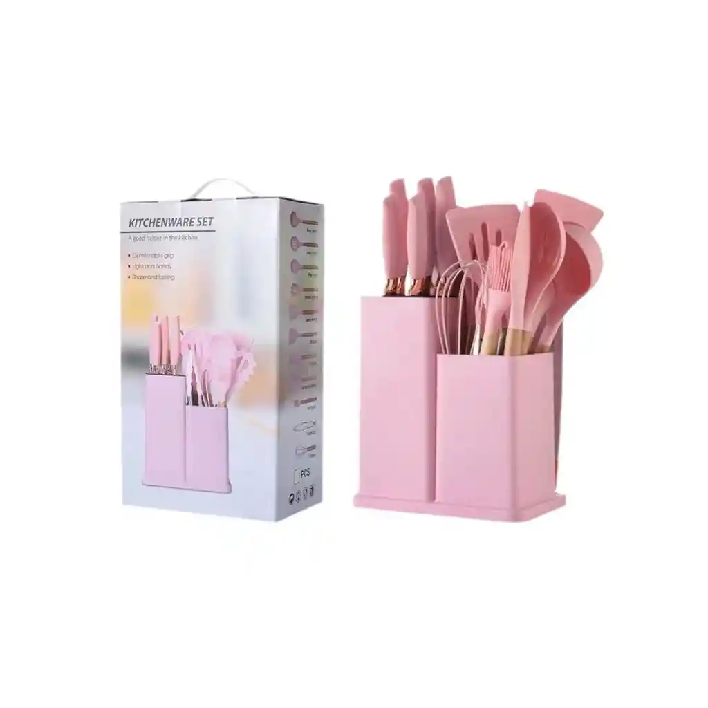 Set De 19 Utensilios De Cocina Silicona Resistente Al Calor