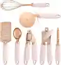 Set Utensilios De Cocina X7 Piezas Oro Rosa