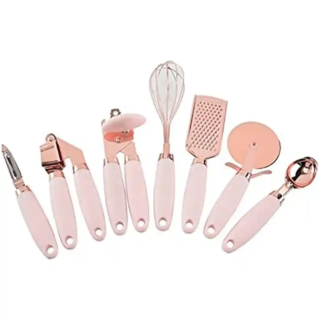 Set Utensilios De Cocina X7 Piezas Oro Rosa