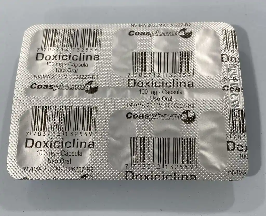 Doxiciclina 100mg X 10 Capsulas.