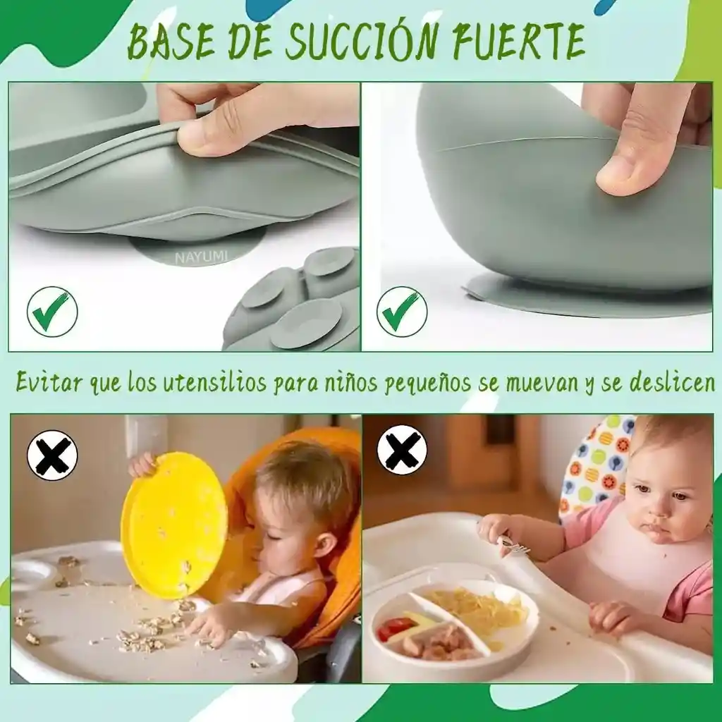 Kit Vajilla Silicona Bebé: Platos Niño, 6 Piezas