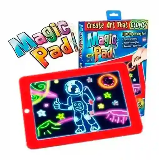 Tableta De Dibujo Con Luz Led Magic Pad+ 6 Marcadores Gratis