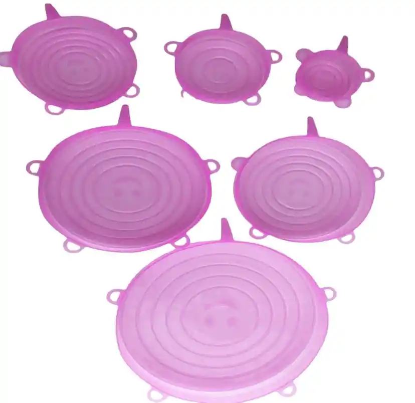 Tapas Elasticas En Silicona De Cocina X6 Reutilizables