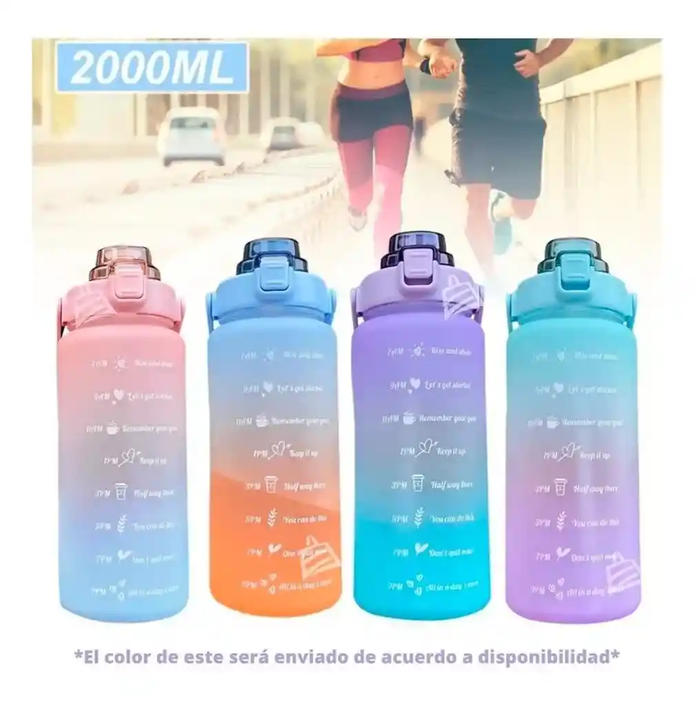 Botella De Agua Botilito Con Frases Motivacionales 2l