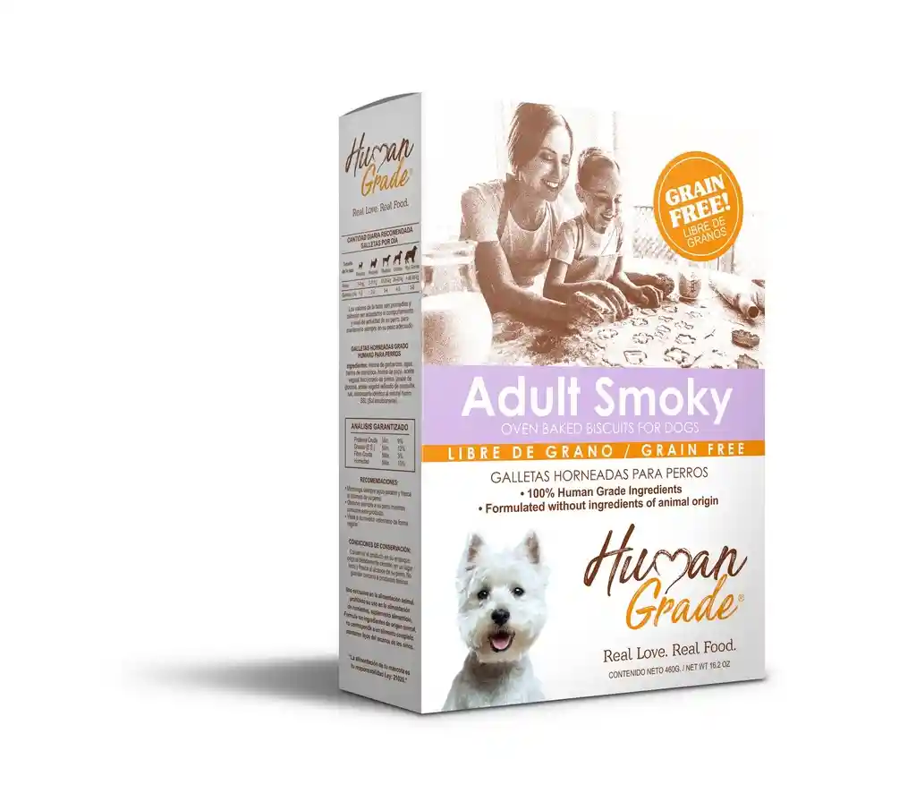 Human Grade Dog Grain Free Biscuits - Adult Smoky - 460 Gr