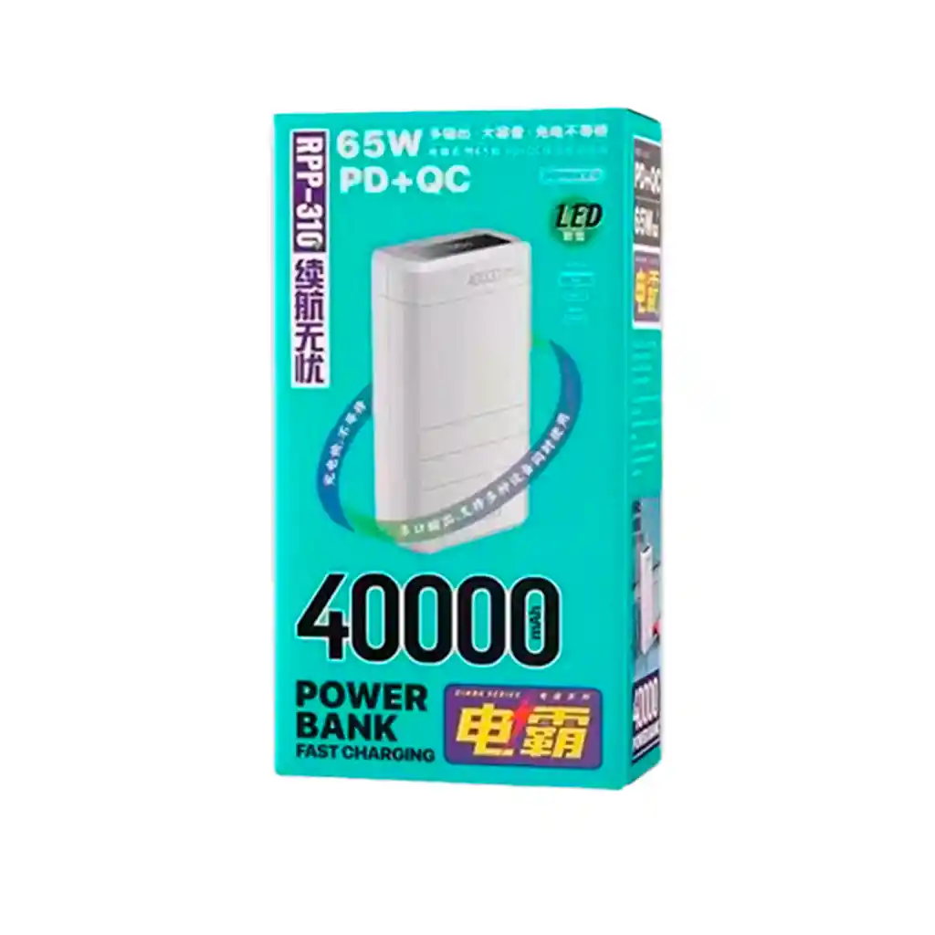 Power Bank 40.000 Mah Remax 65w Rpp-310