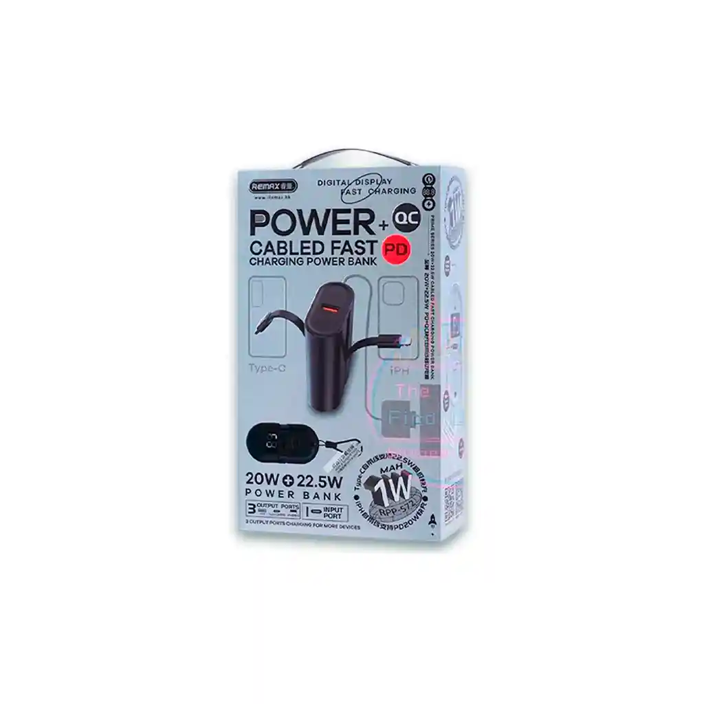 Power Bank 10.000 Mah Remax 22.5w Rpp-572