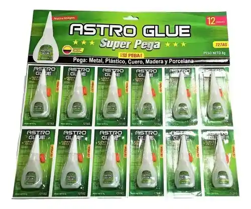 Pegante Instantáneo Super Astro Glue Super Pega Cartón X 12