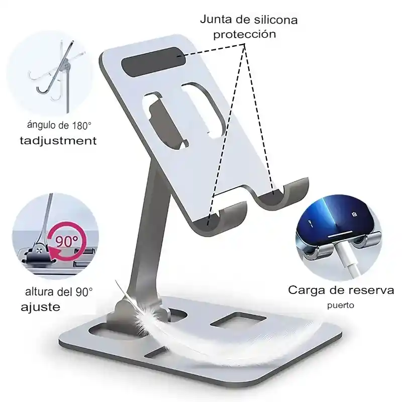 Soporte Base Para Celular Tablet Escritorio Ajustable Blanco