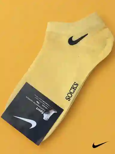 Media Tobilleras Amarillas Tipo Nike Deportivas, Calcetines Amarillos Talla Única Estirables