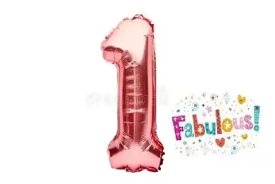 Numero 1 Inflable 32" 82 Cms Oro Rosa