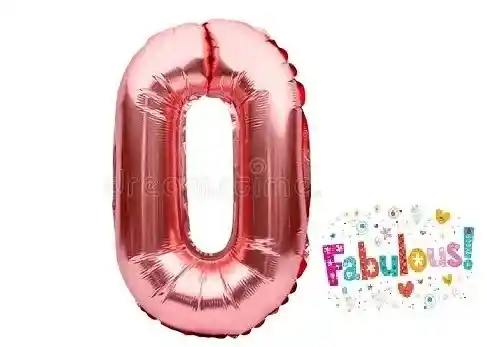 Numero 0 Inflable 32" 82 Cms Oro Rosa