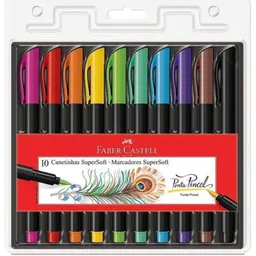 Marcadores Plumones Punta Pincel Supersoft Faber Castell X 10