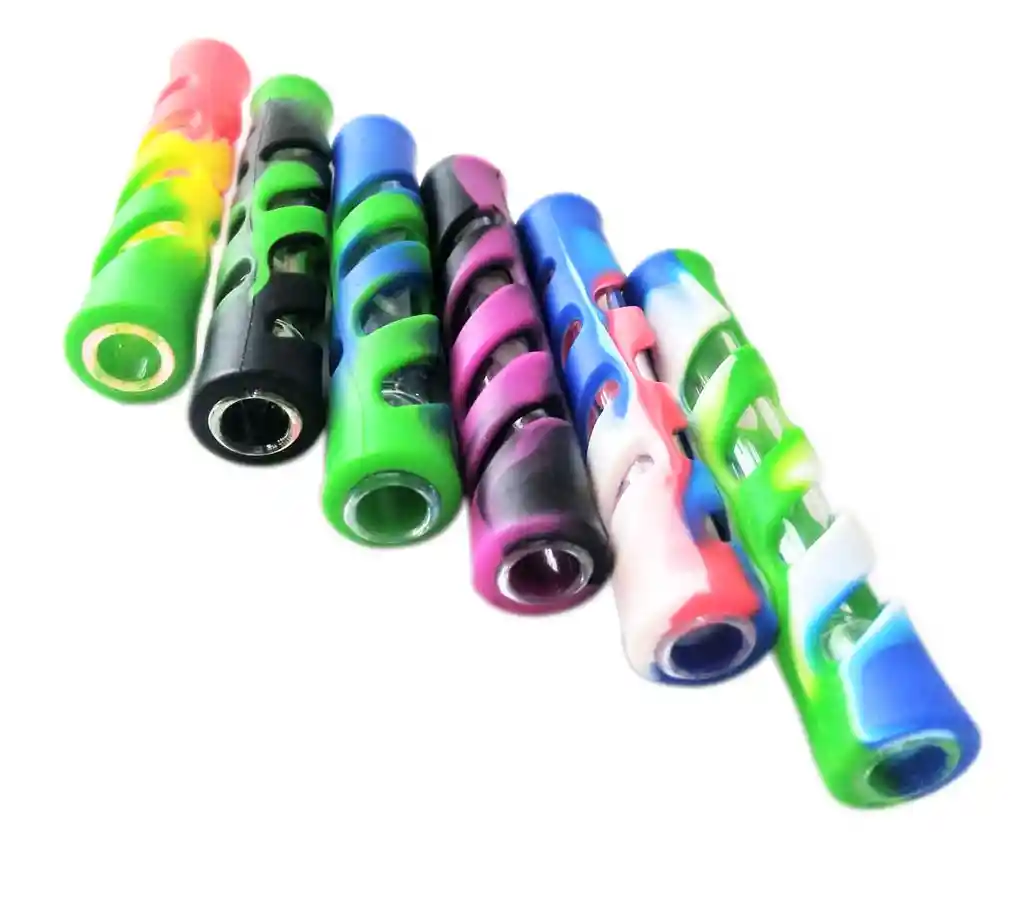 Pipa De Vidrio Con Recubrimiento De Silicona Recta