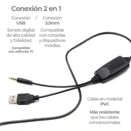 Diadema Gamer 073-mv Para Pc, Consolas Y Dispositivos Moviles