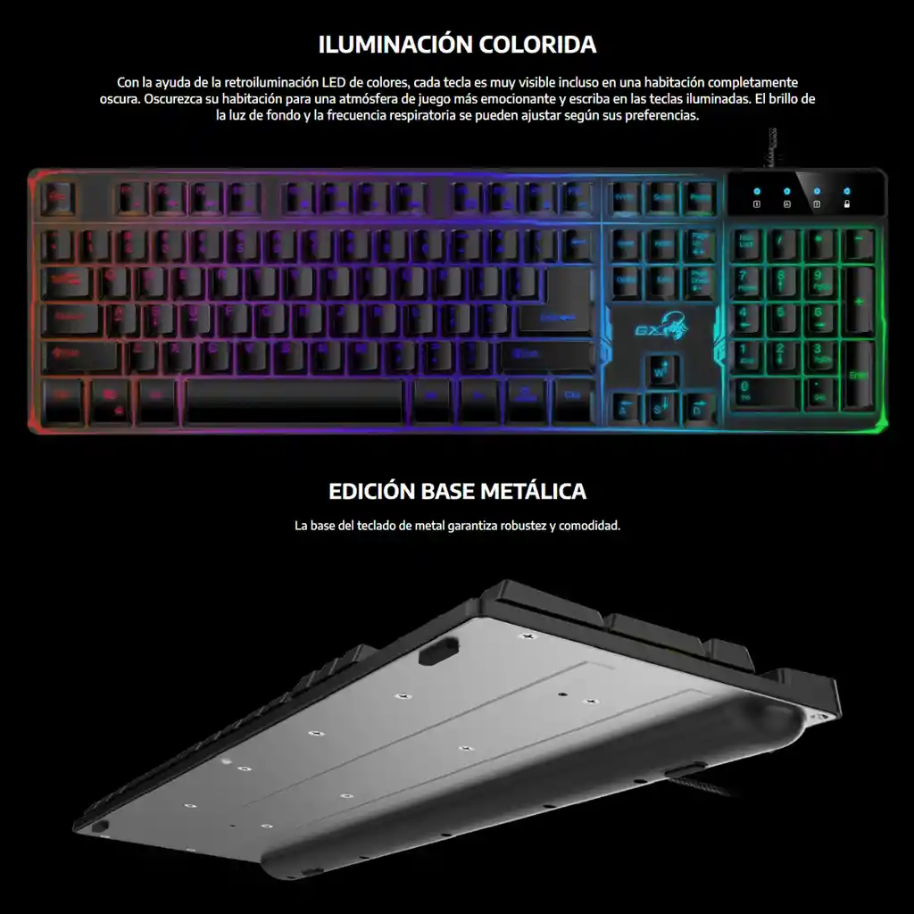 Teclado Gamer Genius Scorpion K8, Retroiluminación 7 Colores