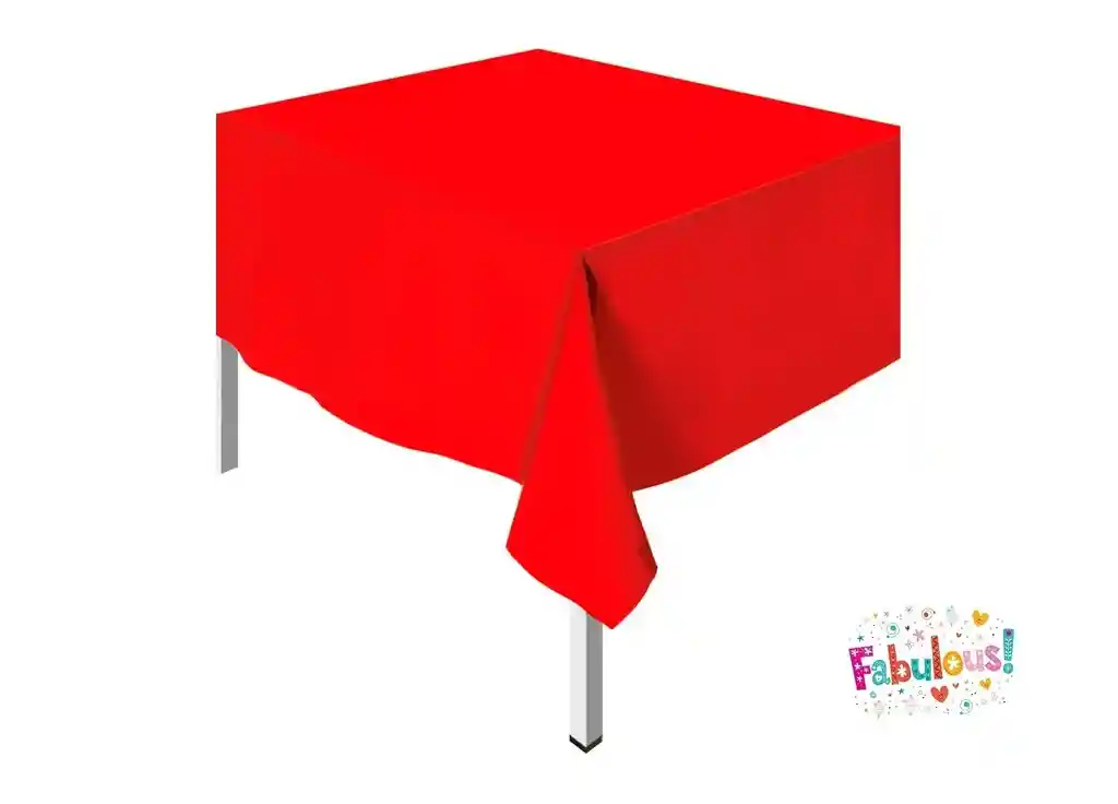 Mantel Plastico Para Fiesta Rojo 183 X 137 Cm