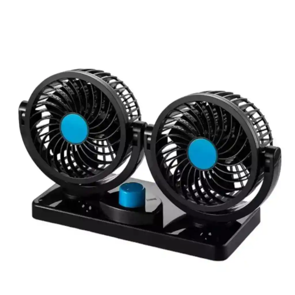 Ventilador Doble Para Carro Interior Usb 360° 2 Velocidades