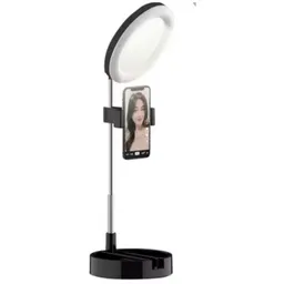 Aro De Luz Con Espejo+soporte Celular Selfies 3 Modos De Luz