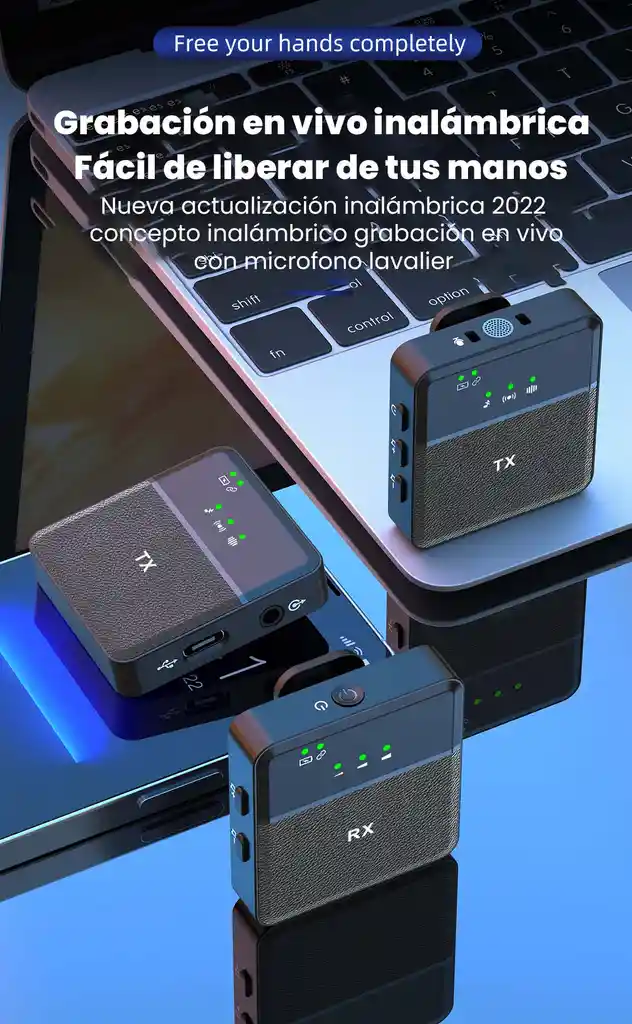 Micrófono Inalámbrico De Solapa Sx9 / Microfono Inalambrico 2 En 1 De