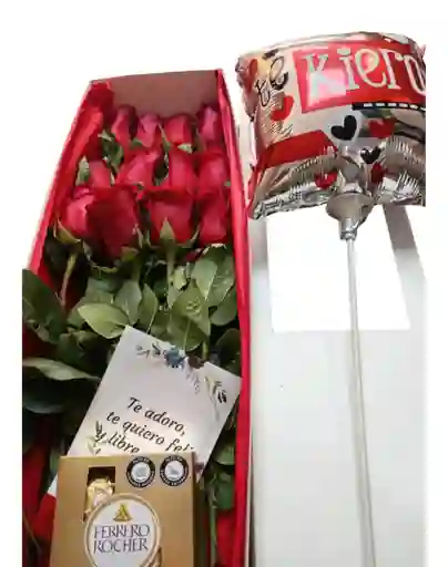 Chocolates Caja Rosas +ferrero Para Regalar