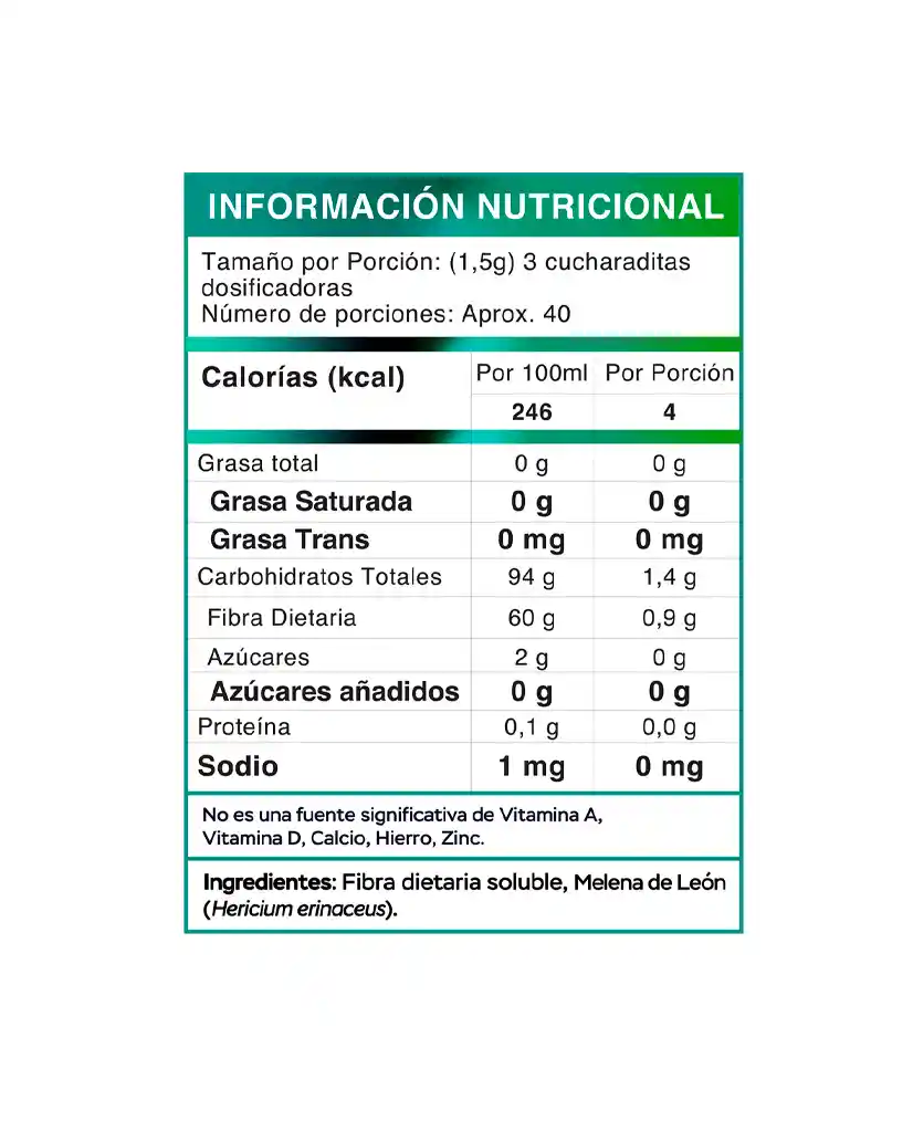 Melena De Leon Alimentos Inteligentes 60 gr