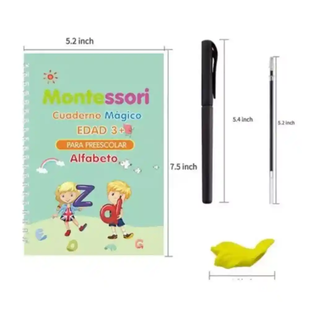 Set Cuadernos Mágicos Reutilizables Caligrafía X4pcs Español