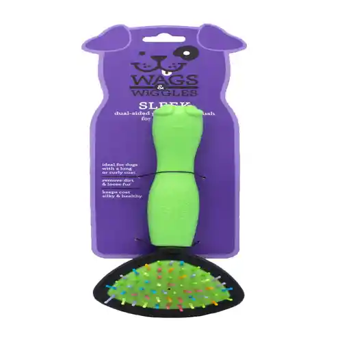 Wags Wiggles Grooming Cepillo Doble Pelo Largo Small