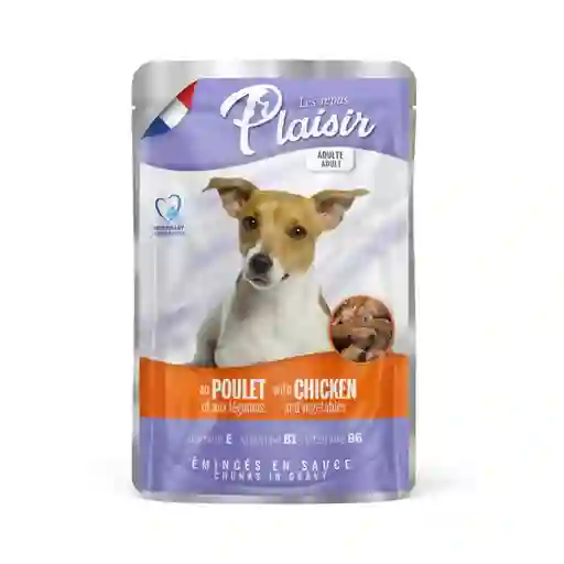 Plaisir Pouch Perro Adulto Trozos De Pollo Con Verduras Salsa X 100 Gr