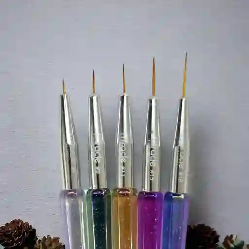 Set De 5 Pinceles Liner Decoración Profesionales De Lujo Para Uñas