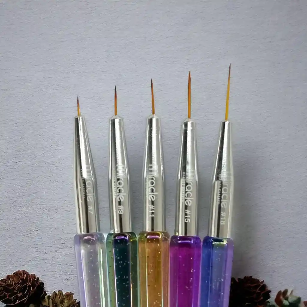 Set De 5 Pinceles Liner Decoración Profesionales De Lujo Para Uñas