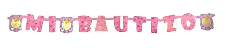 Mi Bautizo Guirnalda Letras Troqueladas Niña