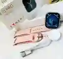 Reloj Inteligente Smartwatch X10 Pro + 2 Correas Rosa Oro Carga Inalambrica